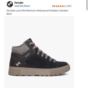 Waterproof Black and Tan Forsake High-Top Sneaker Boot -wms size 9.5